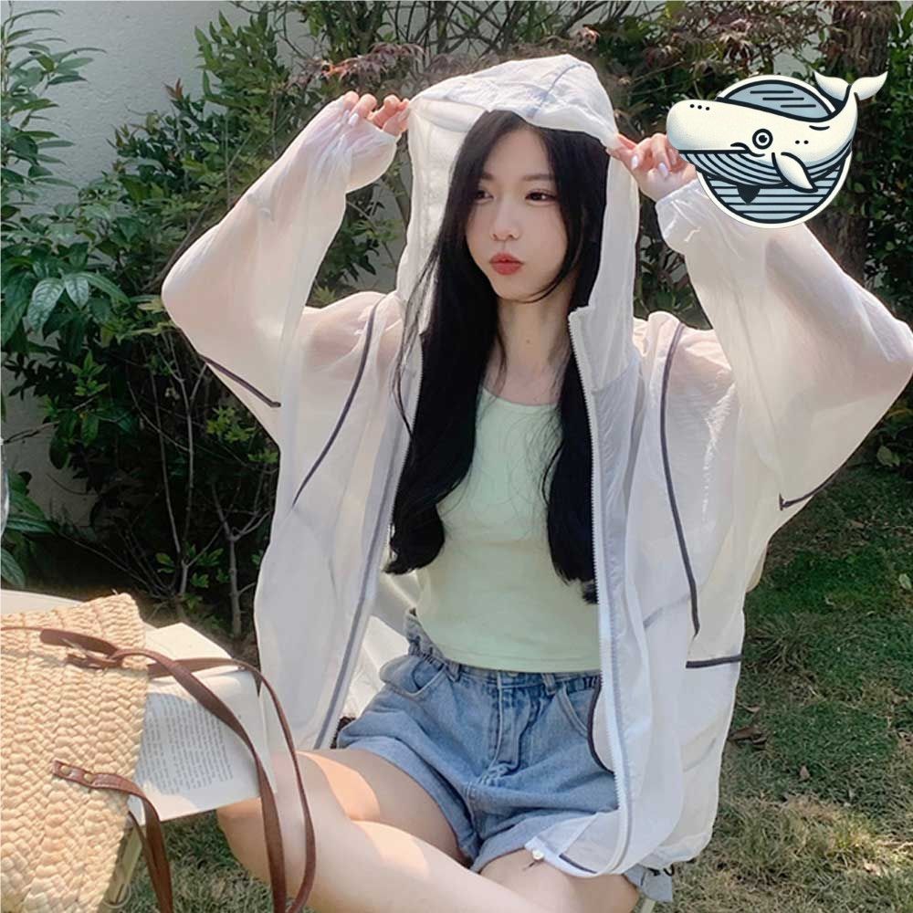시원한 경량 시스루 후드집업 여성 데일리 필수