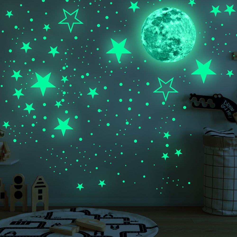 우주 달 별 아이방 침실 인테리어 야광 포인트 스티커