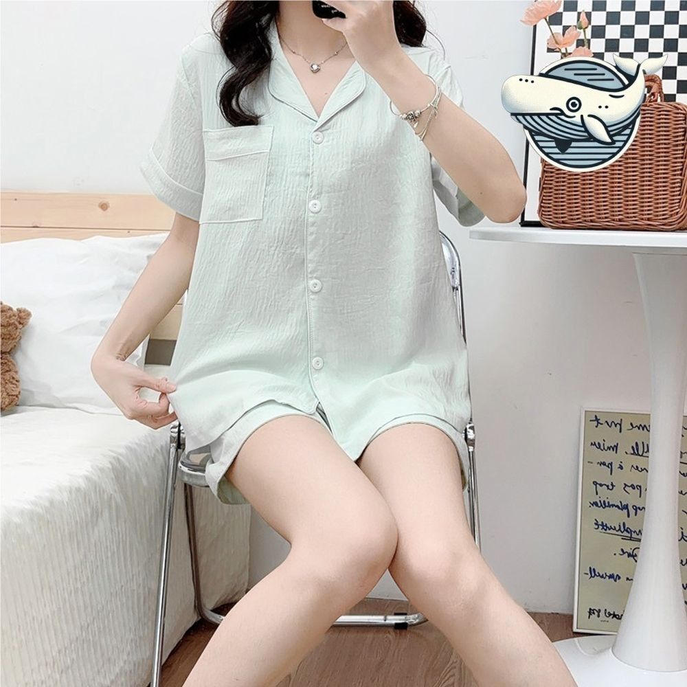 여성용 반팔 파자마 홈웨어 부드러운 잠옷
