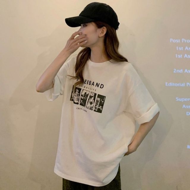더밴드 여성 반팔티 기본 반팔 데이 박스 티셔츠 데일