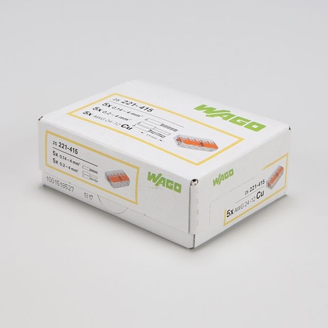 와고 전선 커넥터 221-415 단선 연선 25개입/BOX판매