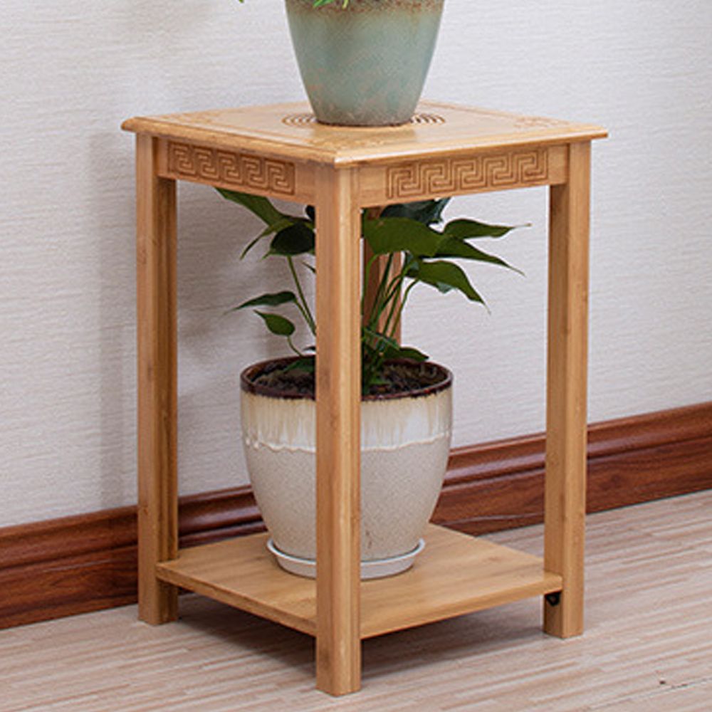 대나무 50cm 화분진열대 문양패턴 오크