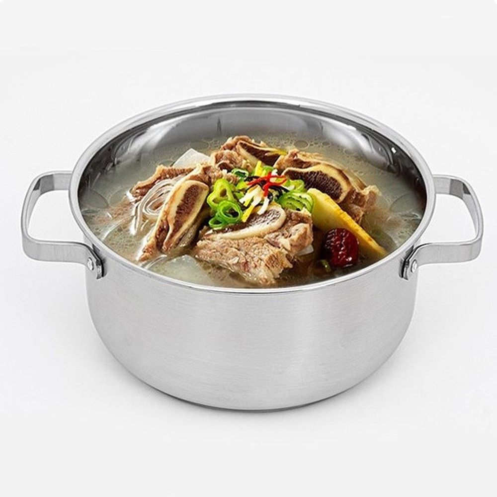 가스렌지 인덕션겸용 찌개 국 스텐 양수 냄비 24cm