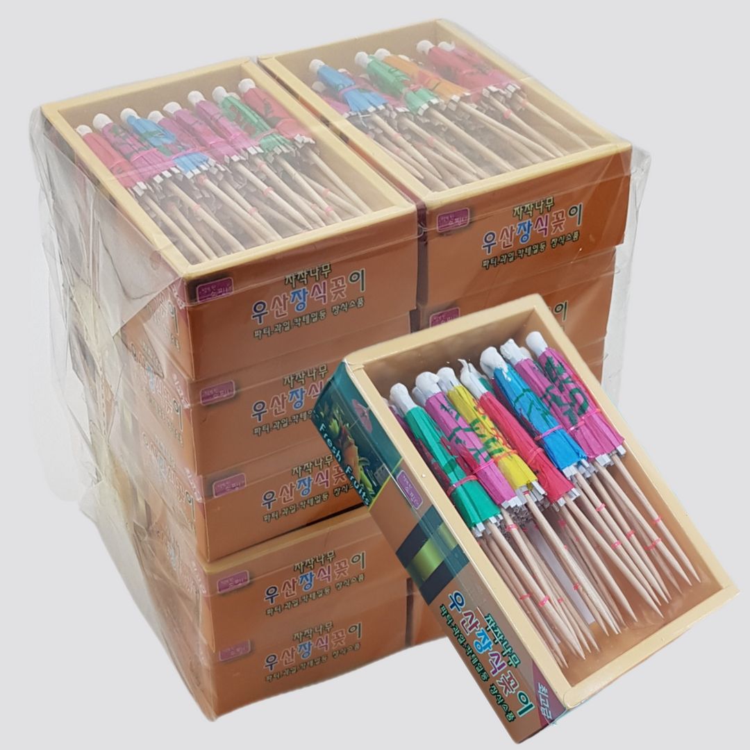 장식꽂이 x10팩 음료데코 칵테일 우산 디저트 35p 과