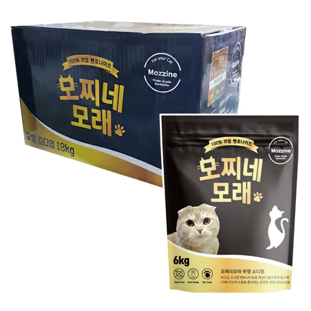 고양이 모래 소변색 건강 체크 모래 6kg 3개 무향