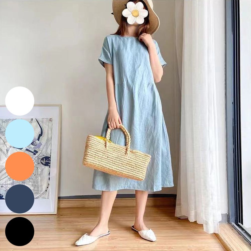 더데이라운드반팔원피스 빅사이즈미시옷 여성미시큰
