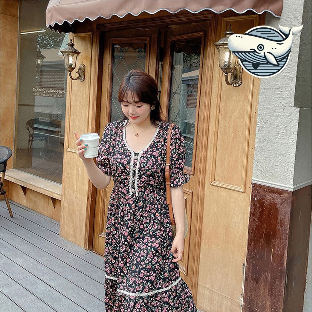 여성용 빈티지 꽃무늬 롱원피스 여름 데일리