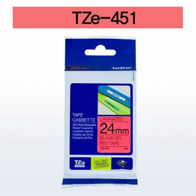 브라더 테이프카트리지(TZe-451/24mm/적색/흑색문자