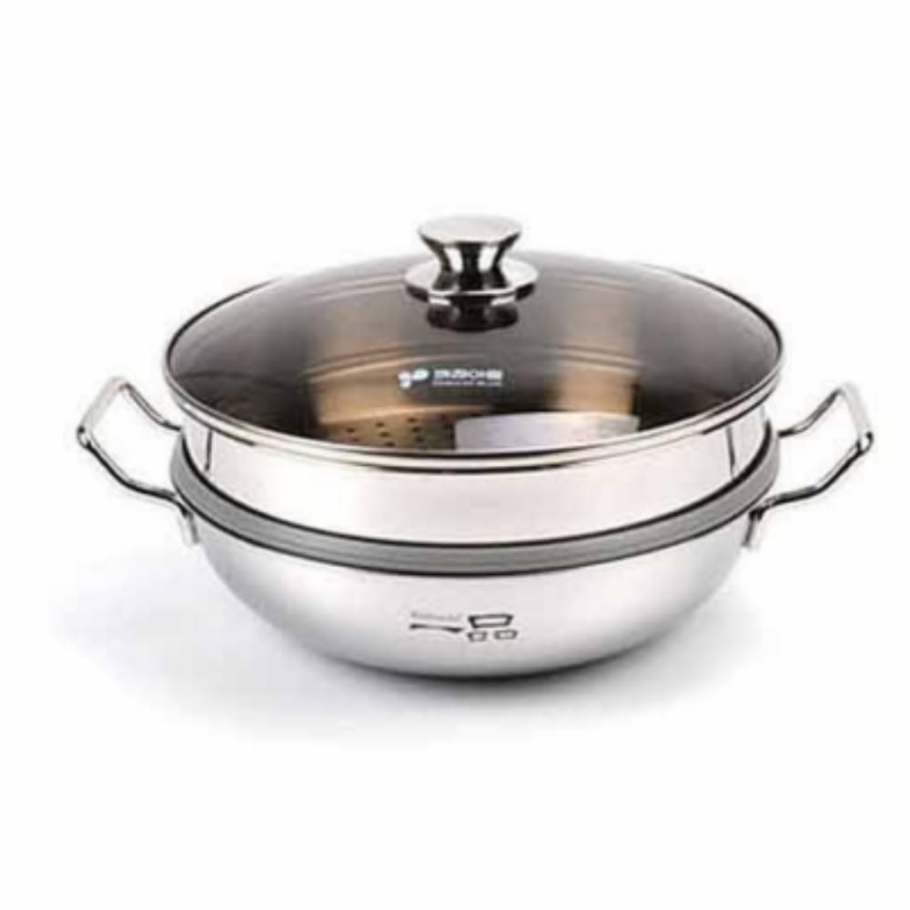 2단 찜냄비 찜기 스텐 인덕션 만두 대형 원형
