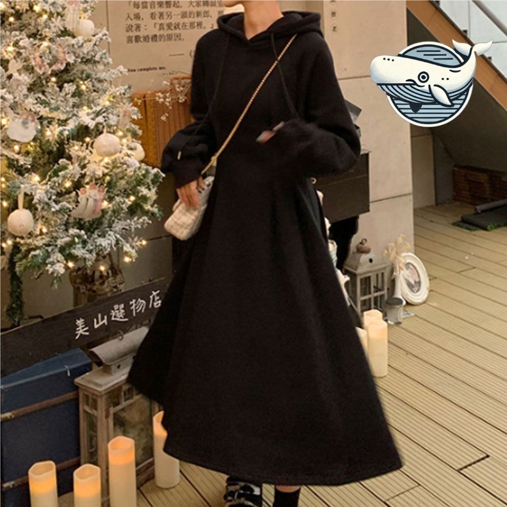 여성 후드 롱원피스 간절기 플레어라인 캐주얼