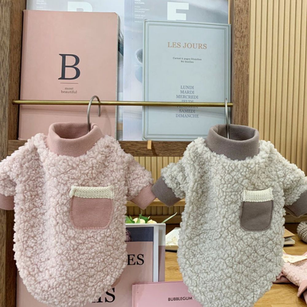 강아지 뽀글이 티셔츠 2XL 1P 반려견 겨울 외출복