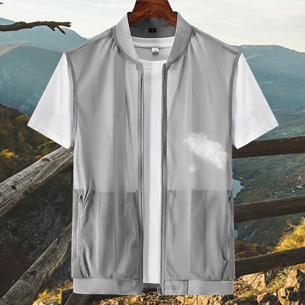 여름 메쉬 아이스 집업 캠핑 낚시 조끼 베스트