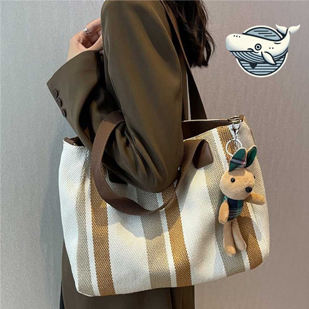 세련된 스트라이프 캐주얼 숄더백 다용도 출퇴근