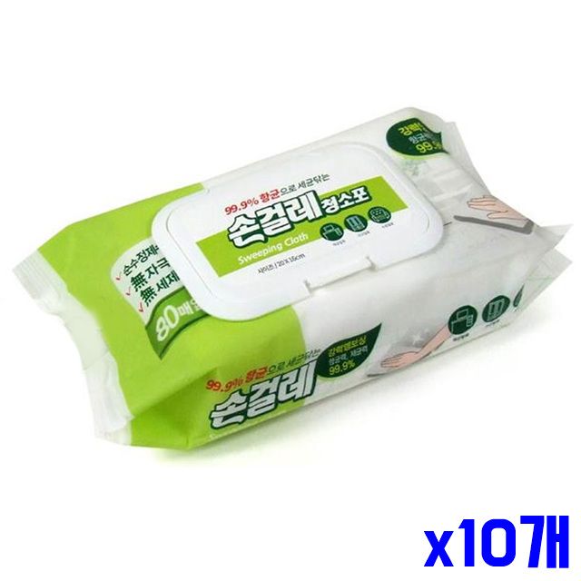 캡형 손걸레 청소포 80매 x10개 액정닦이