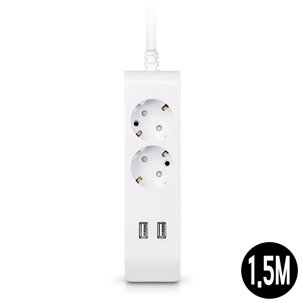 멀티탭 선이 굵어 안전한 USB 2구 멀티 2구 1.5M 16A