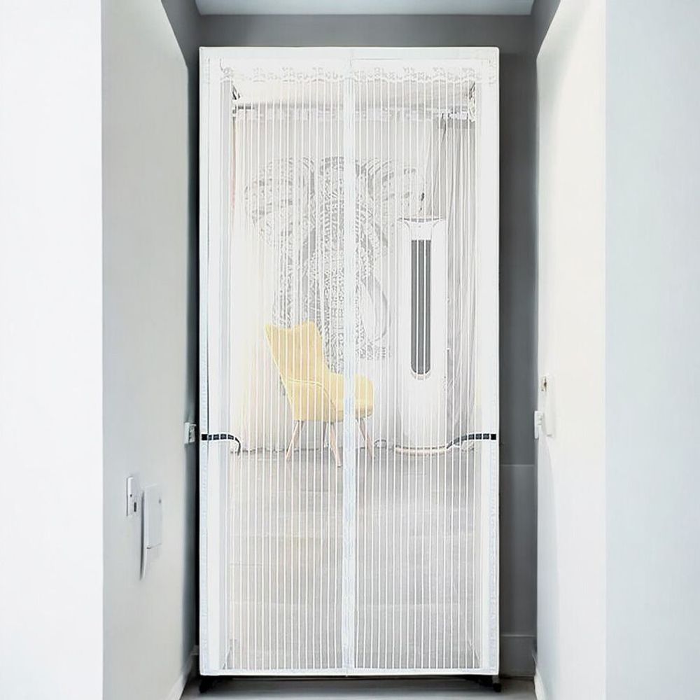 게더릭 스트라이프 문 모기장 (100x210cm) (화이트)