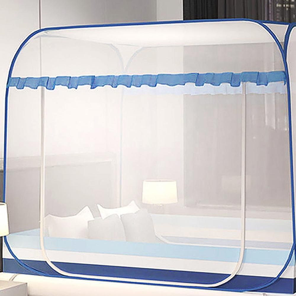 원터치 침대모기장 180x200cm 블루 사각 아기 해충