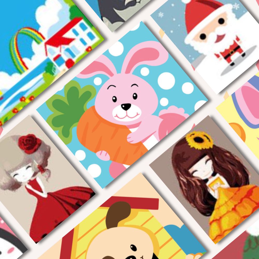 DIY 쉬운 명화 유화그리기 세트 51종 소형 20x20cm