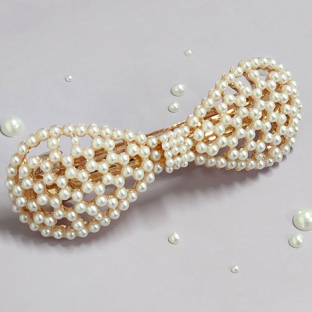 진주 바레트 자동핀 고정핀 헤어핀 포인트핀 머리장식 둥근리본