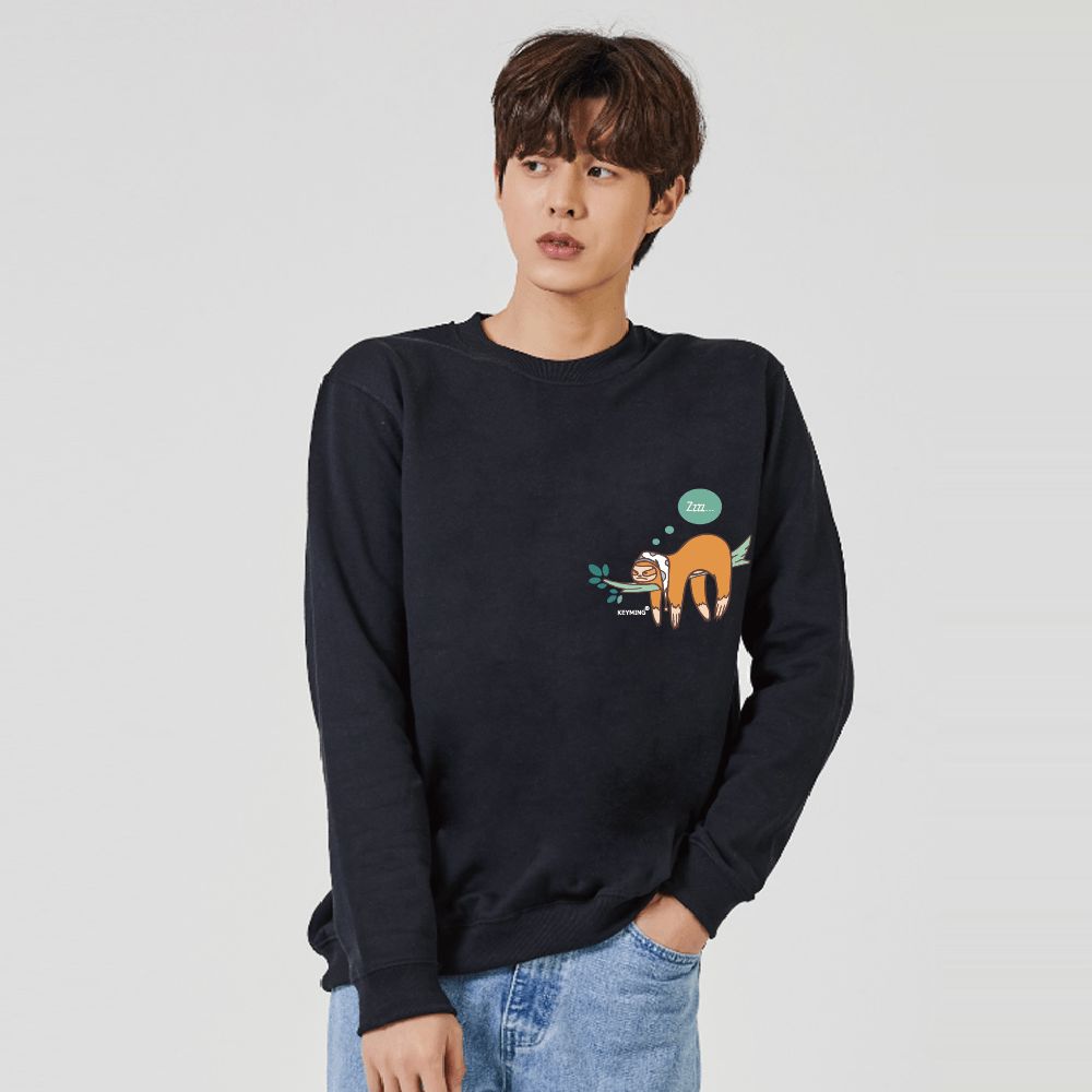 키밍 굿나잇 나무늘보 그래픽 맨투맨 후드티