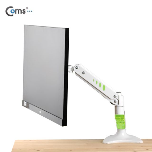 LCD 모니터 거치대 1단 40kg 하중 화이트 모니터 암
