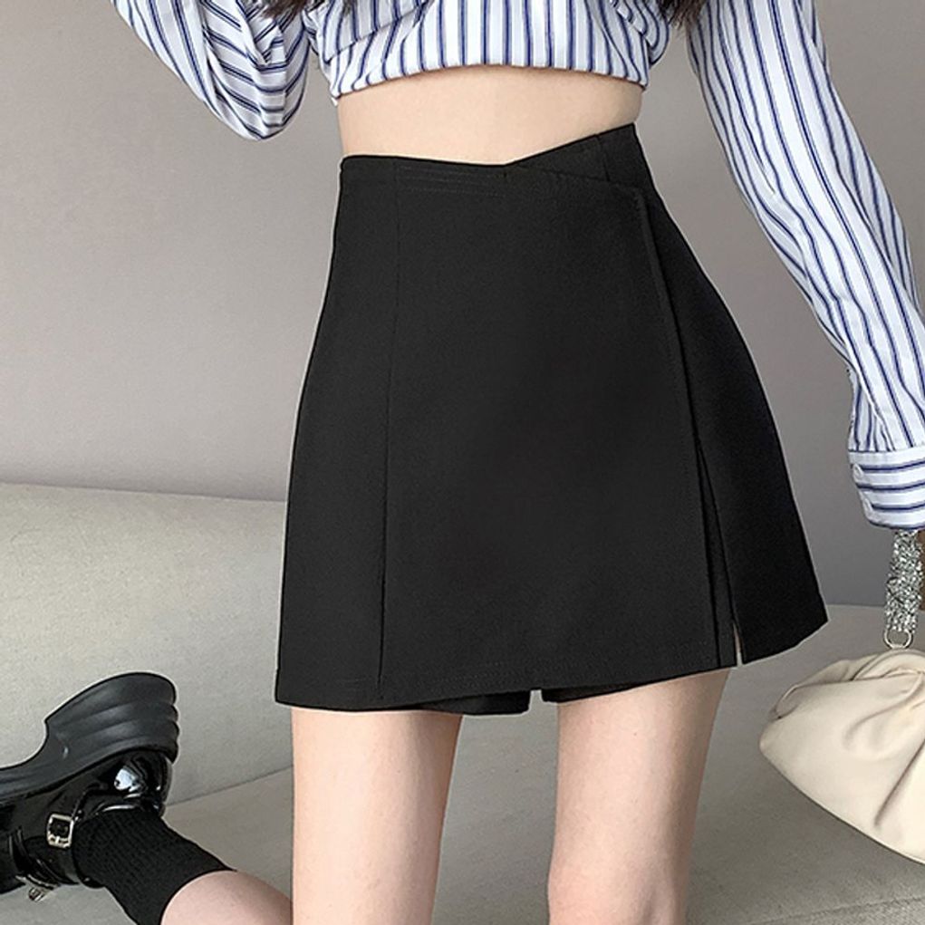 팬츠치마 슬릿 데일리 치마팬츠 사선랩 치마 팬