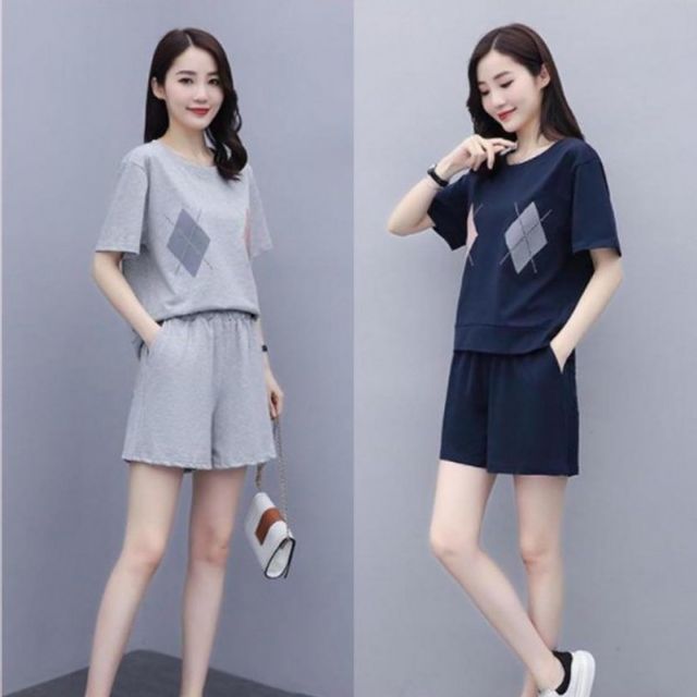여성 반팔 2컬러 기본 외출룩 데이 여자 세트 코디 가