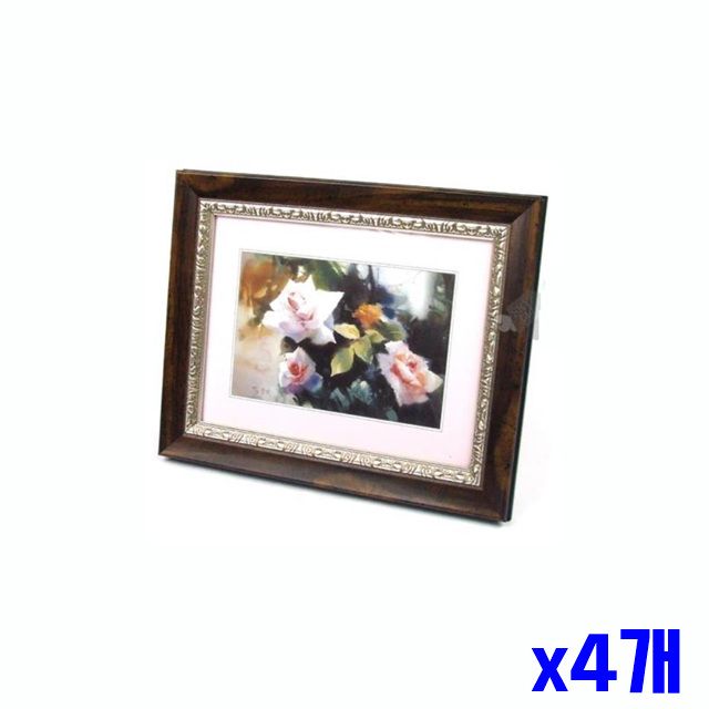 원목 다크우드 x4개 액자 인테리어액자 19.9x24.9cm