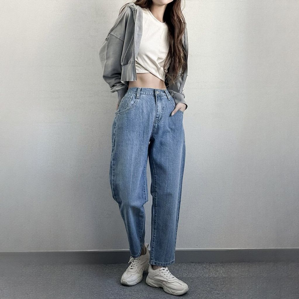 빅사이즈미시옷 밴딩 데님 빅사이즈 여성의류 배