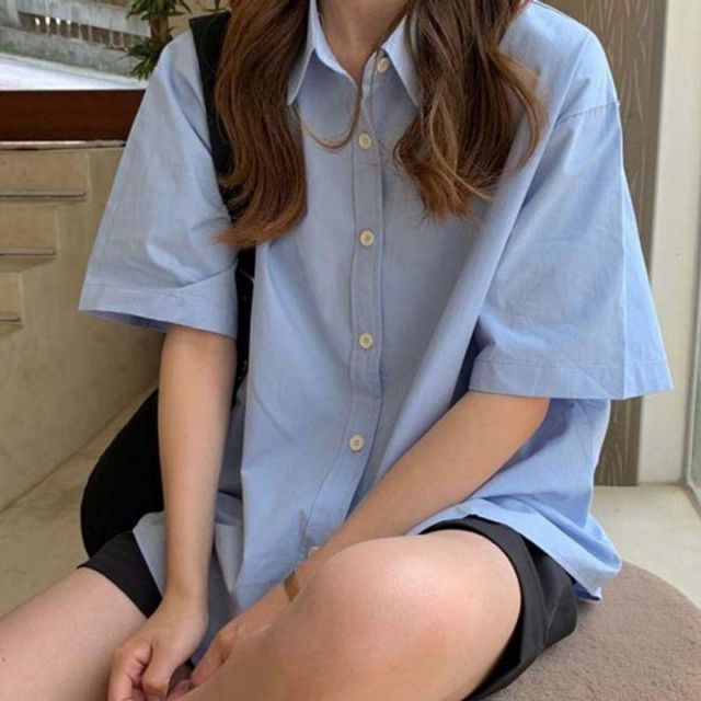 데일리 캐주얼 여성 기본 여름 데이 데이트 코디 반팔