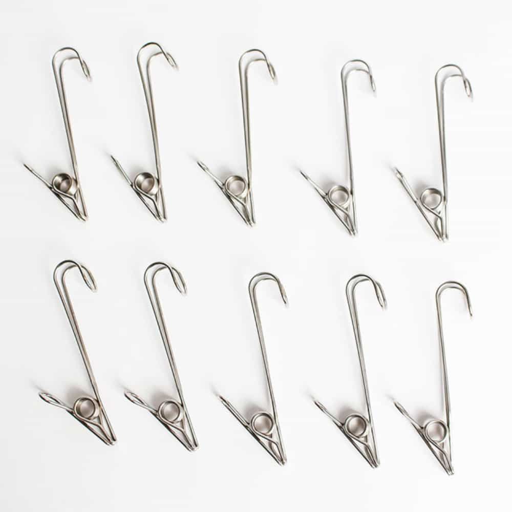 스텐 집게 클립 11cm 10개 주방집게 고무장갑집게