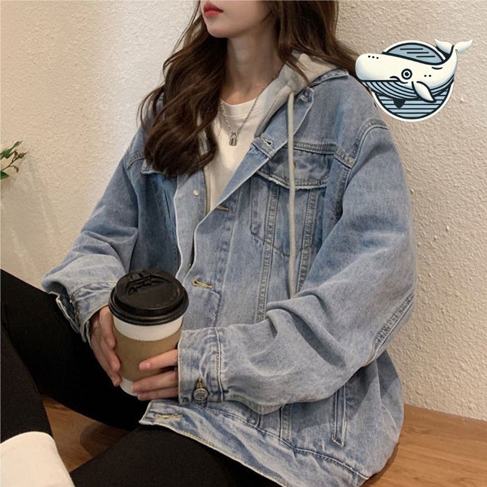 여성 데님 후드 점퍼 가을 봄 외출룩 스타일