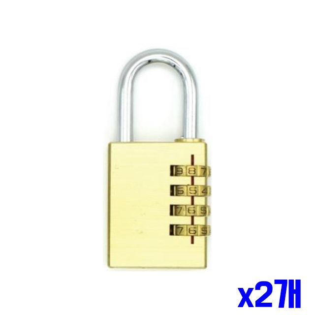 x2개 37mm 보안자물쇠 소재 번호 자물쇠 황동