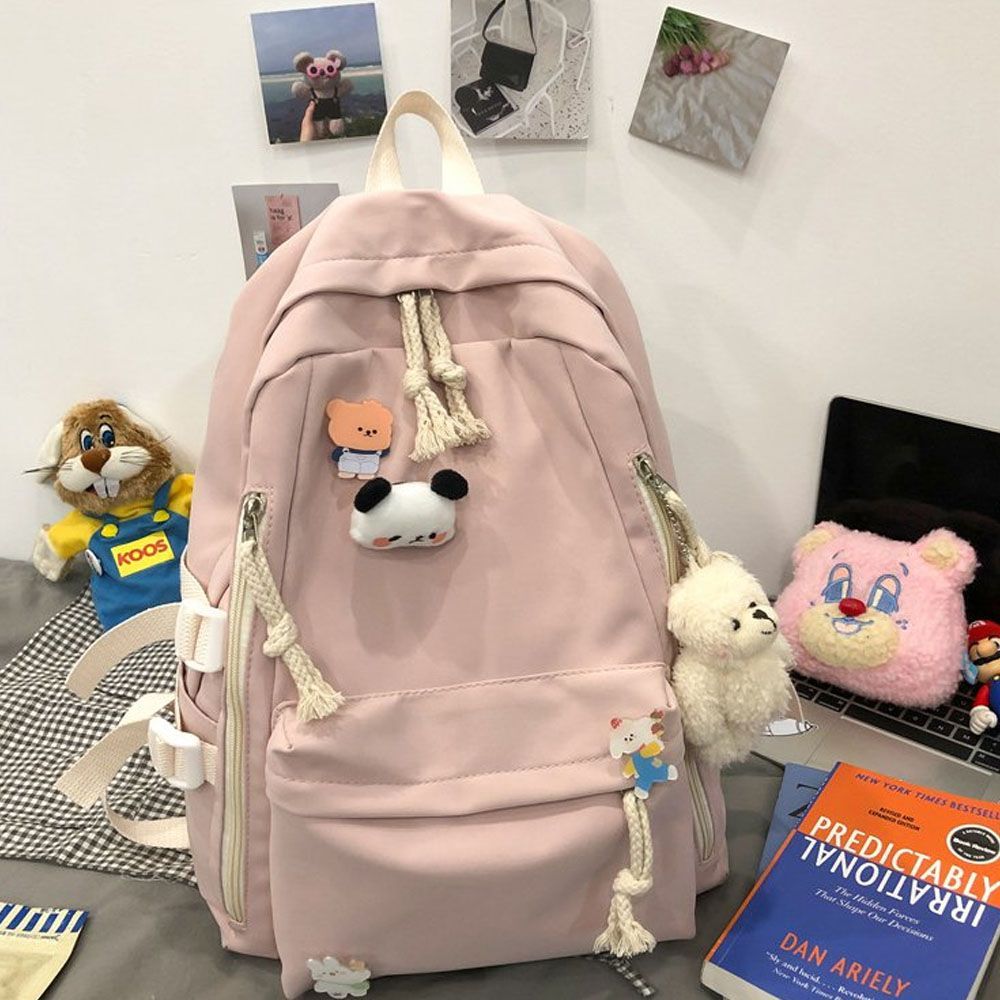 여자 패션 신학기 백팩 캐주얼 학교 책가방 핑크 가방