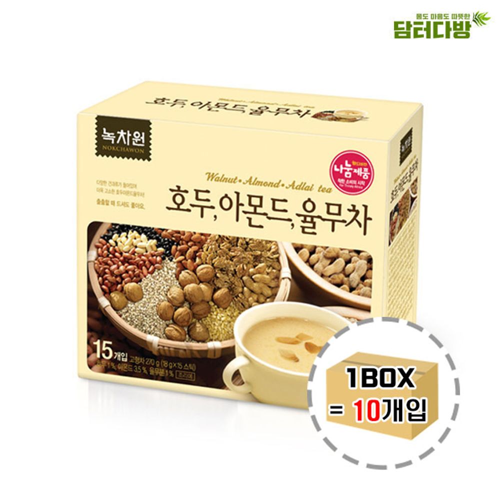 녹차원 호두 아몬드 율무차 15스틱 1BOX (10개입)