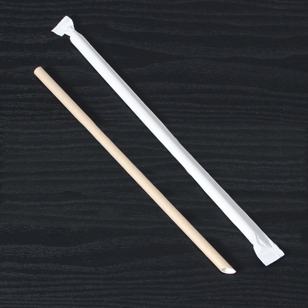 종이빨대 7.0mmX210mm 사선 크라프트 개별포장 5000개