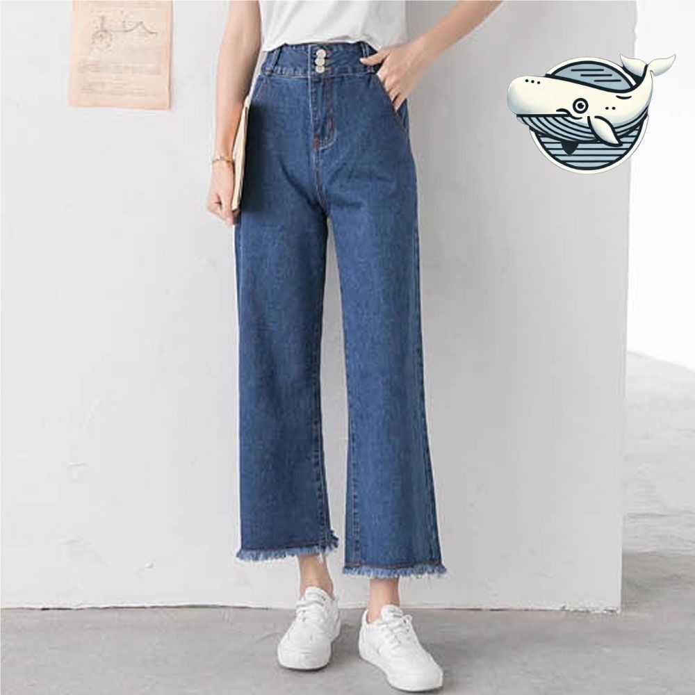 캐주얼 와이드핏 데님 바지 썸머 데일리 통바지