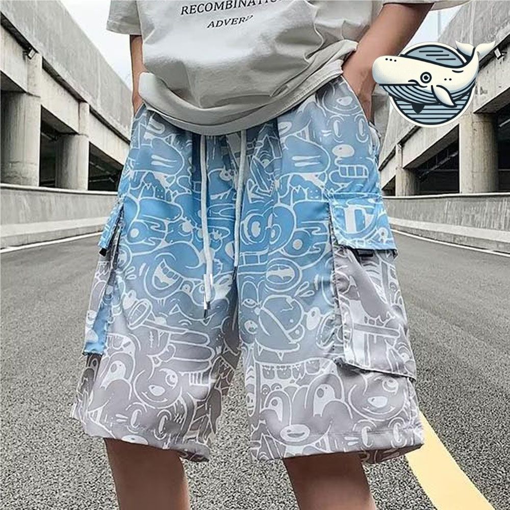 여름 캐주얼 그라데이션 반바지 사이드 포켓