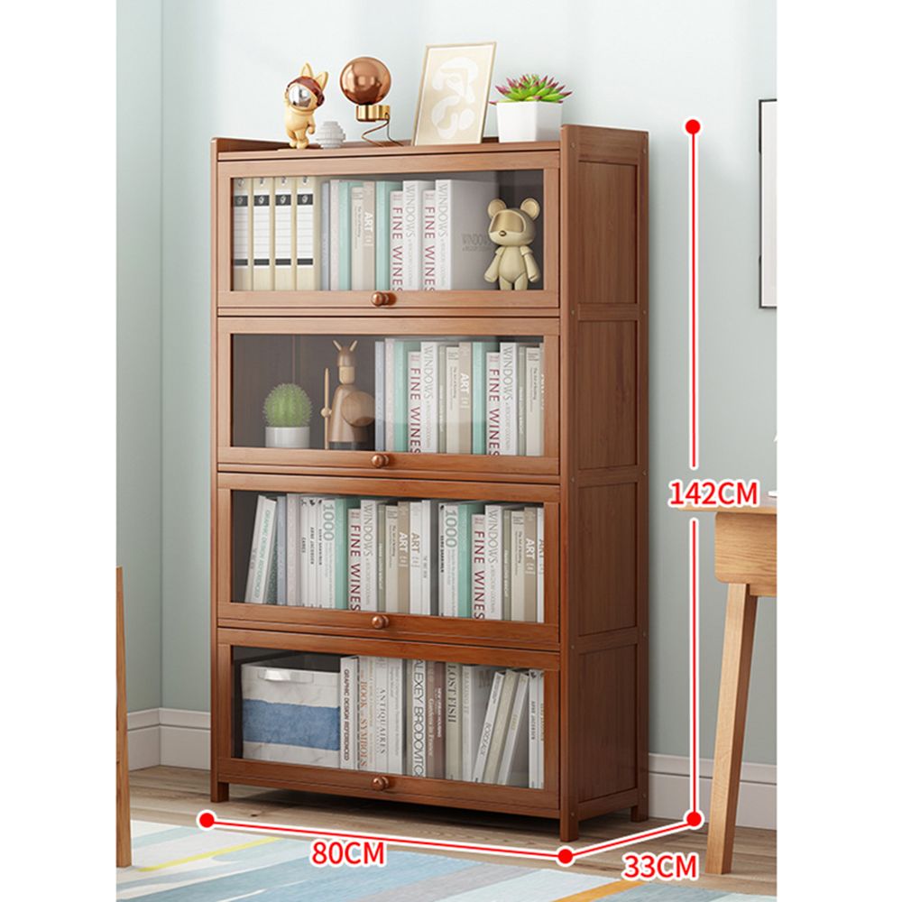80cm 월넛 아크릴 수납장 5단 대나무