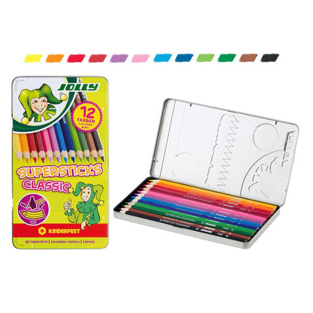 졸리 목색연필 12색 어린이 나무 우드 수채 색연필
