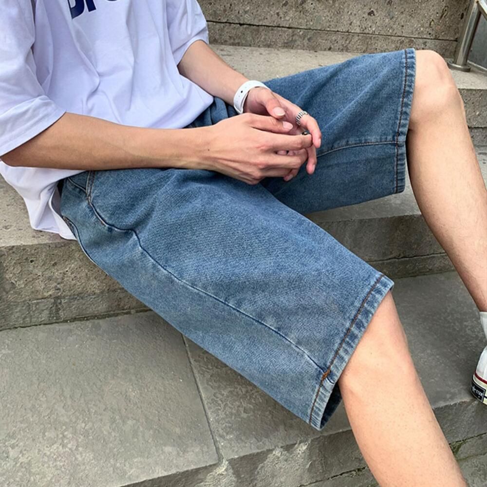 남성 편하게 있을수 있는 데님 팬츠 여름 패션 반바지