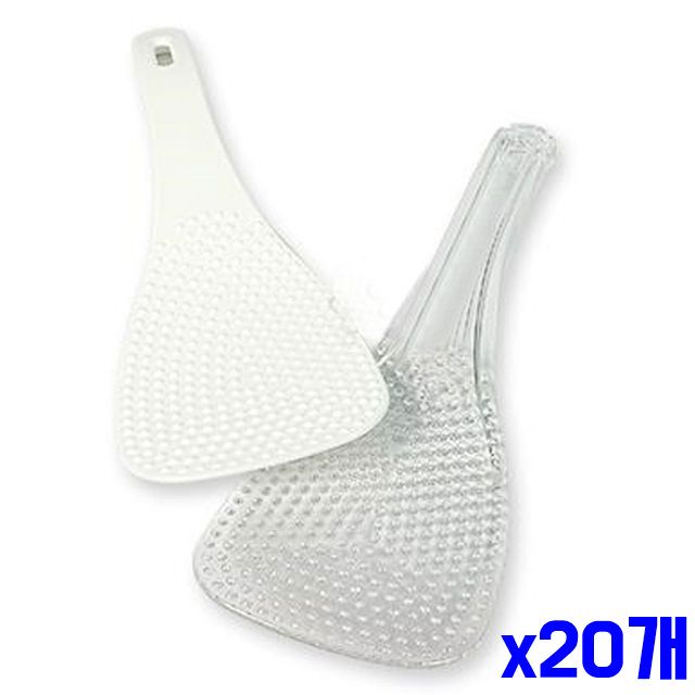 더블주걱 흰색 2P x20개 투명 귀여운주방용품