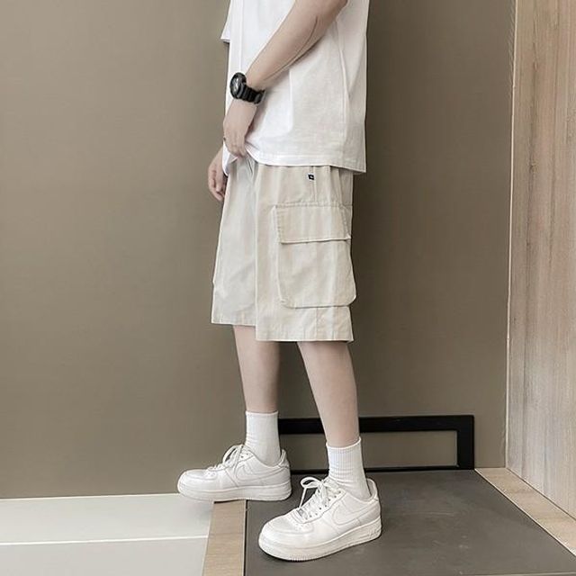 팬츠 캐주얼 포켓 5부 밴딩 반바지 카고 여름 남성