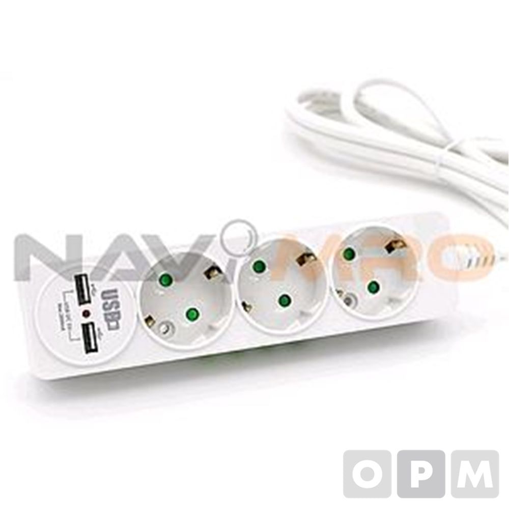 USB충전콘센트 3구2포트1EA/2m/정격전압(V)16A250V