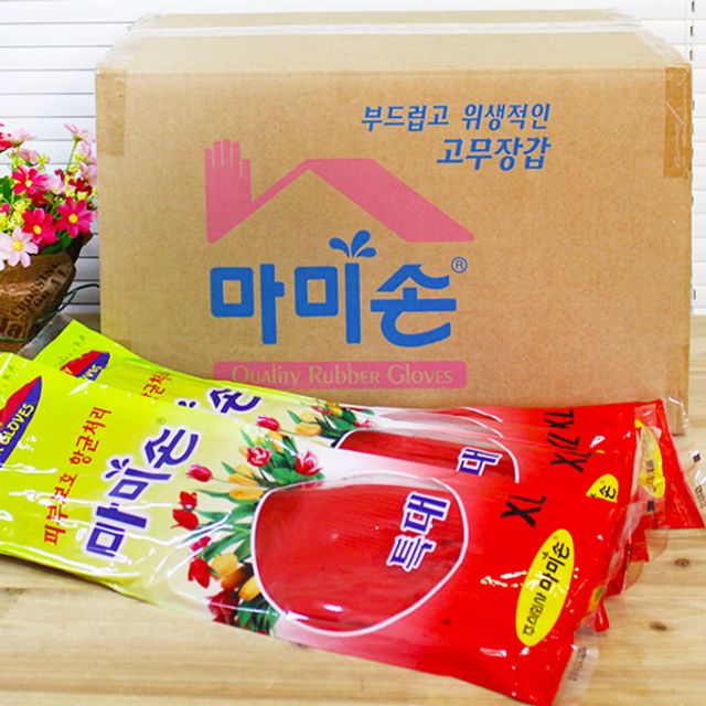 모든순간 고무장갑 특대 XL 레드 100켤레(BOX)