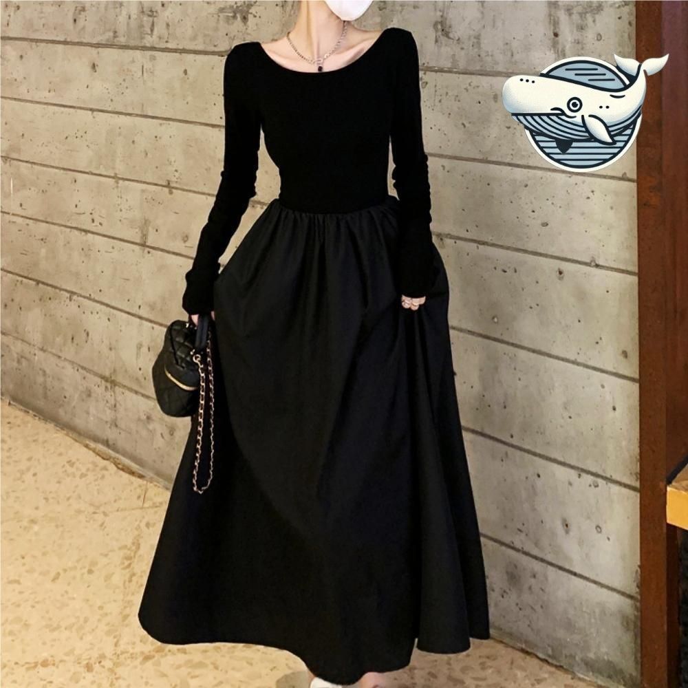 심플한 블랙 롱 원피스 데일리룩 아이템 포멀한
