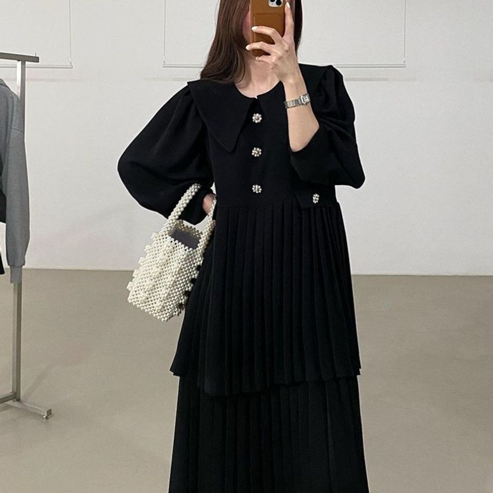 블랙원피스 카라원피스 롱원피스 여성원피스 가을