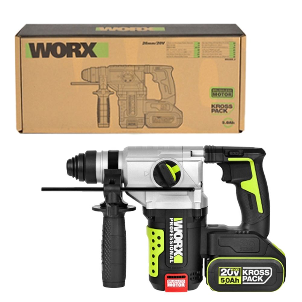 파쇄드릴 함마 철거 5.0Ah WORX 충전 해머드릴 풀세트