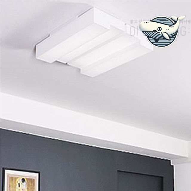 모던 화이트 LED 조명 2단 거실 주방 침실
