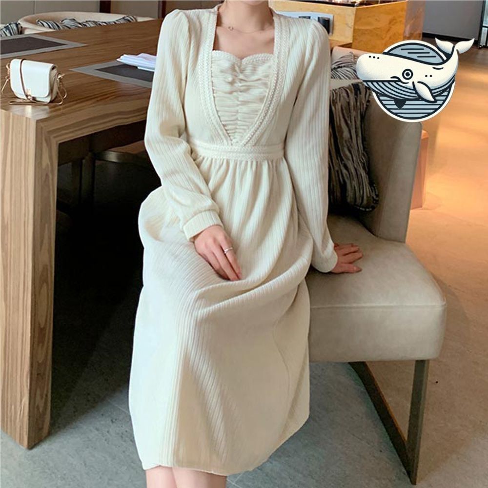 아이보리 롱원피스 여성 모임룩 데이트룩 세련된